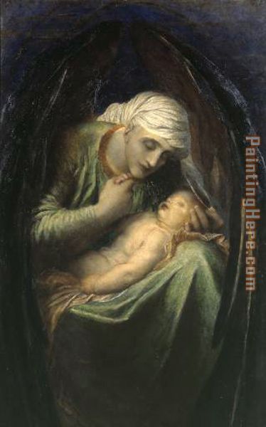 Death Crowning Innocence painting - George Frederick Watts Death Crowning Innocence art painting